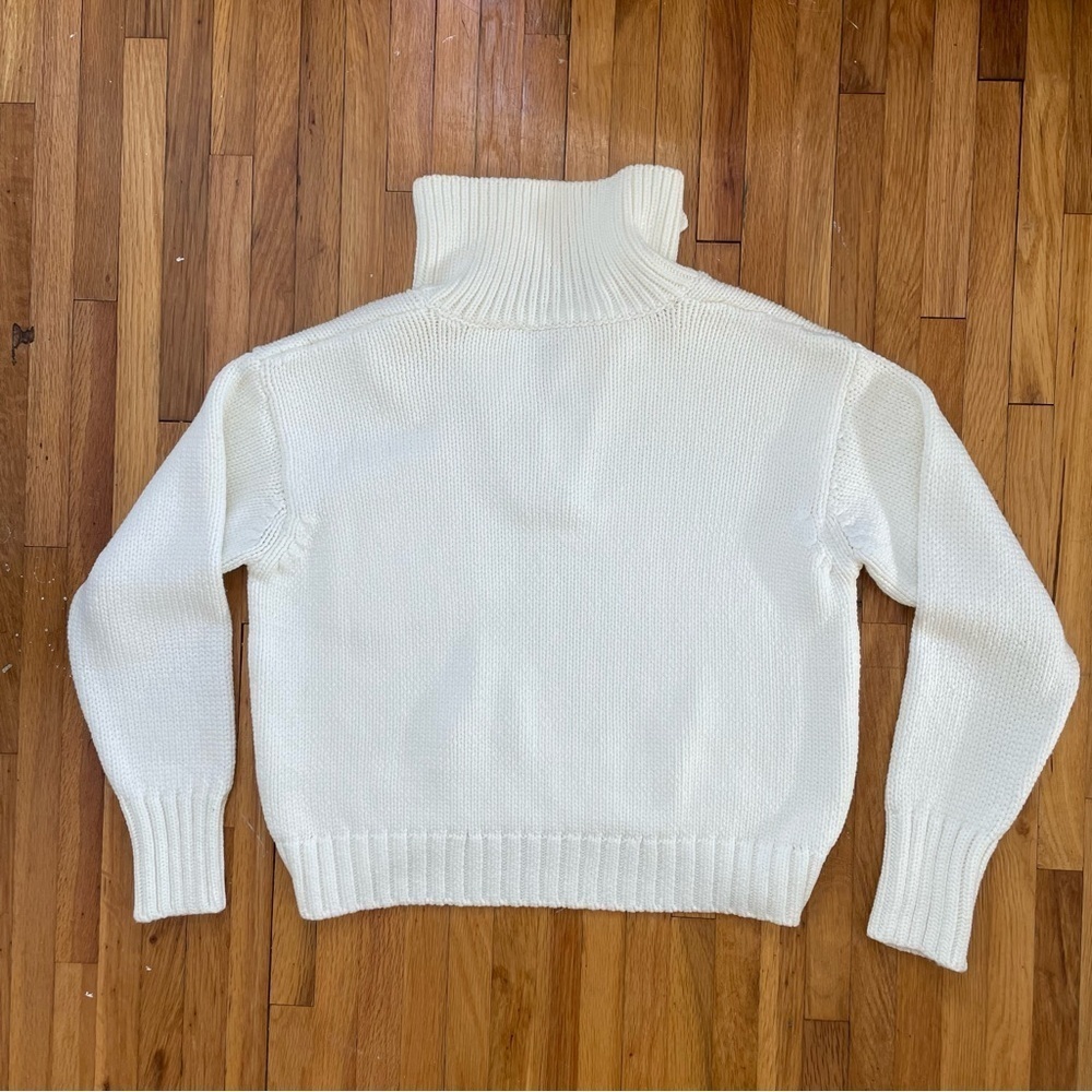 Zara Knit Polo Sweater Size Small White / Ivory - Picture 2 of 8